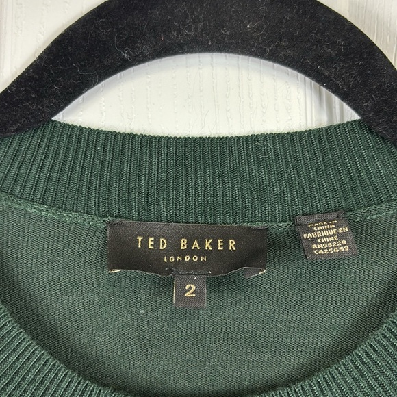 Ted Baker Aniebal dark green fringe sweater sz sm - Picture 5 of 10